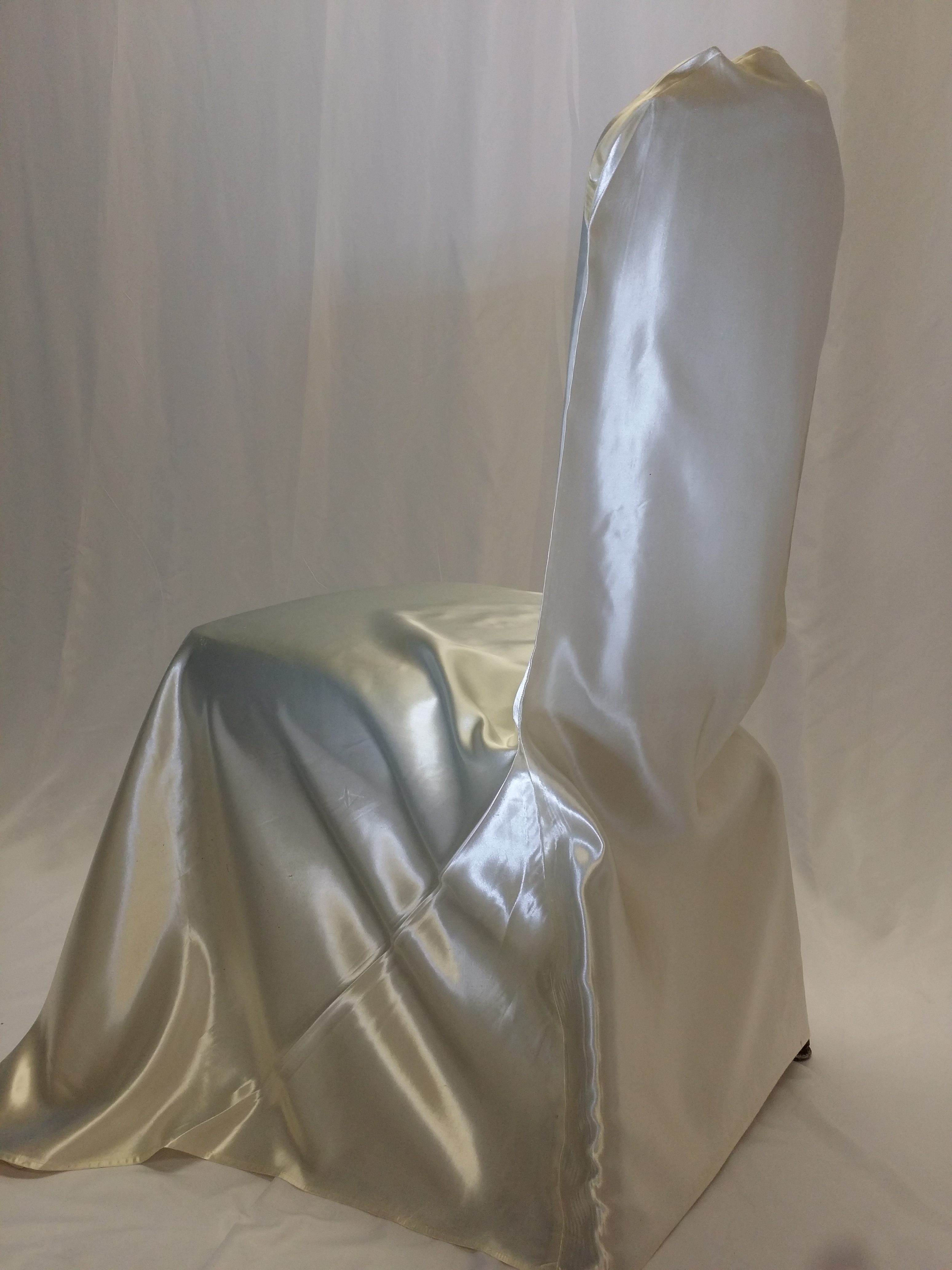 White Satin Chair Cover All Seasons Party Linen Rental