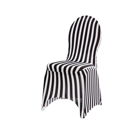 Black White Striped Spandex Chair Cover, Black And White Striped Chair Covers